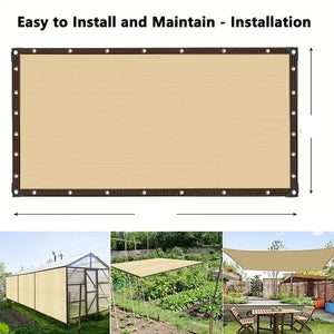 12-pin Sunshade Net Anti-ultraviolet Awning Plant Cover Net for Outdoor Garden Courtyard Swimming Pool Balcony Shade Cloth