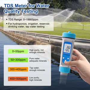 Tuya 6 in 1 PH Meter Salinity S.G. EC ppm Temp Nutrient Tester Water Quality Testing APP Control for Hydroponics Plants Aquarium