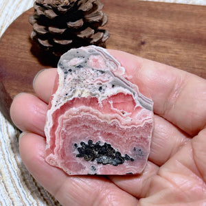 Natural Crystal Argentina Rhodochrosite Slab Slice Pattern Mineral Gemstones Ornament Home Garden Decoration Precious Gift