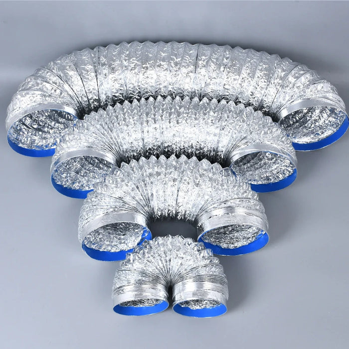 Flexible Aluminum Foil Ducting Ventilation Air Hose Vent System for Kitchen, Toilet, Hydroponics Extractor Fan Duct