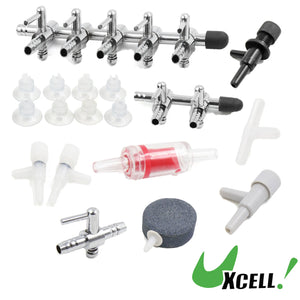 UXCELL Aquarium Air Bubble Stone Aerator Check Valve Fish Tank Pump Hydroponic Oxygen Plate Air Pump Accessories Tools Parts Set