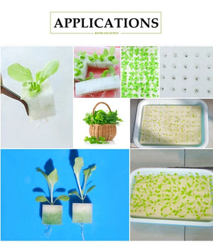 1Board Black White Square Hydroponic Sponge Garden Vegetable Soilless Planting Seedlings Germination Grow Mesh Cup Media Sponge