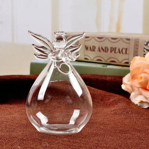 Hand-blown Transparent Angel Vase Borosilicate Glass Angel Shape Hydroponic Container Eye-catching DIY Plant Wall Mounted Vase