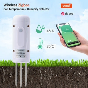 Tuya Zigbee Wireless Soil Moisture Meter Temperature Humidity Tester Plant Monitor IP67 Waterproof Detector for Garden Planting