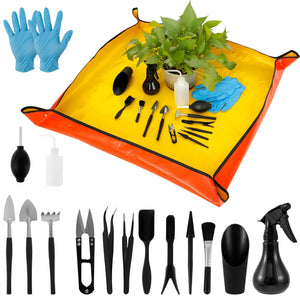 13/16Pcs Garden Succulent Plants Tools Mini Planter Kit with Repotting Mat for Indoor Miniature Bonsai Transplant Seedling Tools