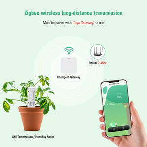 Yieryi WiFi Tuya Smart Soil Temperature Humidity Detector Wireless Plant Soil Sensor Soil Moisture Monitor for Greenhouse Plant