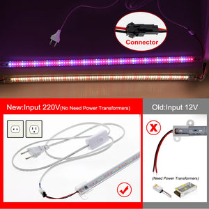 AC220V LED Grow Light 75leds LED Plant Light Bar Full Spectrum Phyto Lamp For Indoor Plants Veg Flowers Hydroponics System