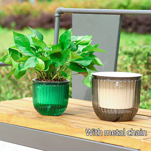 Hydroponic Flowerpot Hanging Soil Culture Vase Self Watering Planter Thickened Plastic Flower Pot Nordic Style Plant Basin