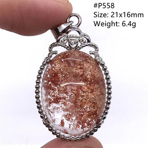 Natural Ghost Phantom Quartz Pendant Jewelry For Women Man Love Gift Crystal Silver Healing Beads Clear Garden Gemstone AAAAA