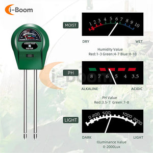 3 in 1 Soil PH Meter Flower Pot Hygrometer Soil Tester Plants Growth Moisture Light Intensity Meter Instrument Garden Plant Too