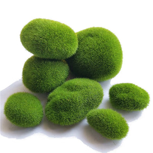 New 10PCS/set 4 Sizes  Artificial Moss Rocks Decorative, Green Moss Balls,for Floral Arrangements Gardens and Crafting Promotion