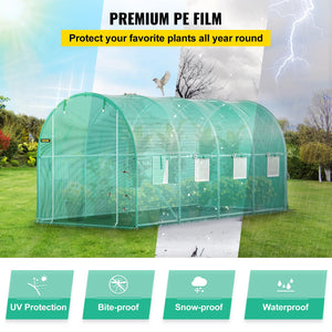 VEVOR Walk-in Tunnel Greenhouse Portable Green Plant Hot House with Galvanized Frame & Waterproof Cover Protect Gardening Plants