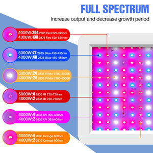 LED Grow Light Greenhouse Phytolamp For Seedlings Plant Cultivation Lamp Indoor Flowers Seeds Hydroponic System LED Growth Light