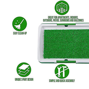 Pet Dog Grass Pad with Tray,Outdoor and Indoor Potty System Dog Litter Box Toilet Pee Pad for Dogs Waterproof Turf Dog Potty