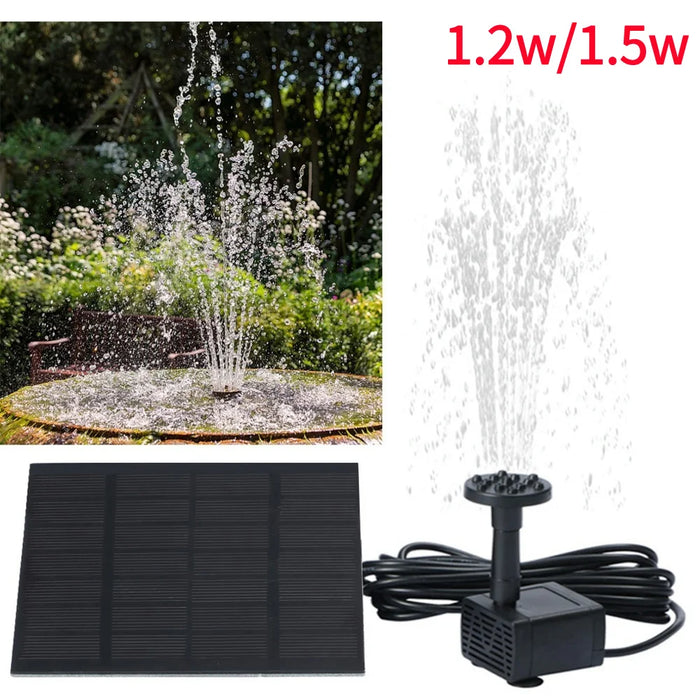 Solar Fountain Pump Replaceable with 6 Nozzles Hydroponics Submersible Pump Easy Installation Multifunctional for Outdoor Garden