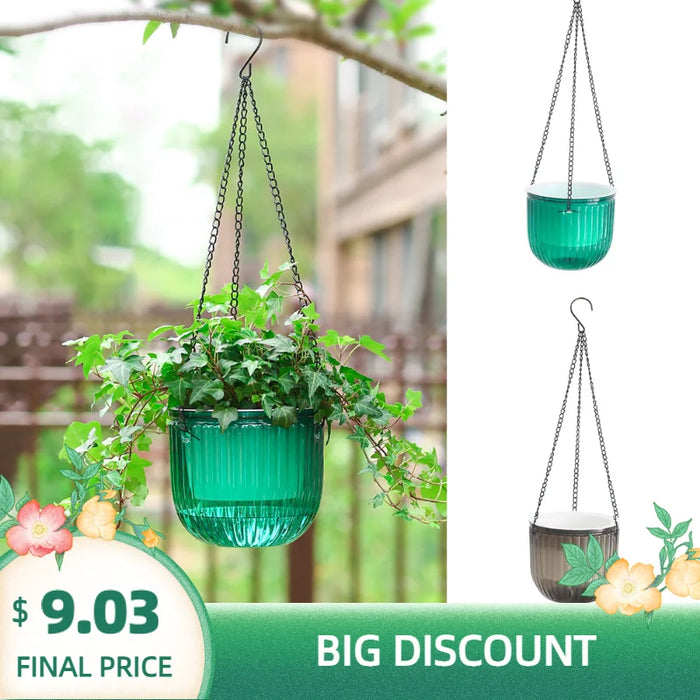 Hydroponic Soil Cultivation Lazy Flower Pot Hanging Flowerpot Self Absorbing Water Hanging Planter Thickened Plastic Planter