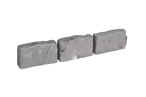 EasyFlex No-Dig Landscape Edging with Anchoring Spikes, 2.7 in Tall Decorative Stone-Look Garden Border, 15 Foot Kit, Slate Gray