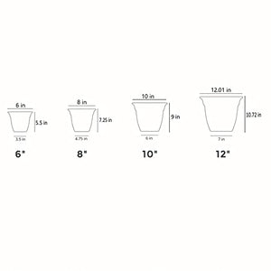 The HC Companies 12 Inch Eclipse Square Planter with Saucer - Indoor Outdoor Plant Pot for Flowers, Vegetables, and Herbs, Black