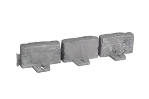 EasyFlex No-Dig Landscape Edging with Anchoring Spikes, 2.7 in Tall Decorative Stone-Look Garden Border, 15 Foot Kit, Slate Gray