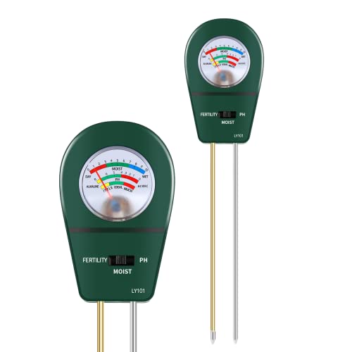 Sanhezhong Soil Moisture/PH/Fertility Meter,Soil Test kit,Soil Probe,Soil Tester Tool for Garden Farms, Lawns, Potted Plants,Indoor Outdoor, Promote Plants Healthy Growth (Green)
