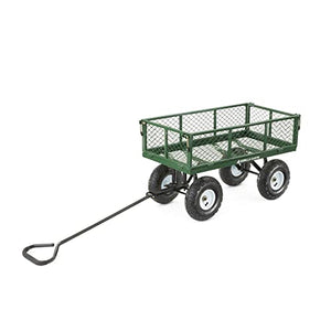 Gorilla Carts GOR400-COM Steel Garden Cart, Steel Mesh Removable Sides, 3 cu ft, 400 lb Capacity, Green
