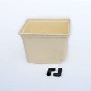 10 Pack Dutch Bucket - Hydroponic Bato Buckets - with Siphon Elbows - 11 Liter (12" x 10" x 9") - (Tan)