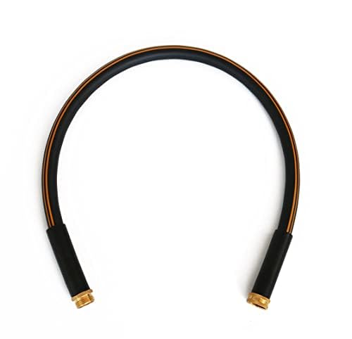 Atlantic Heavy Duty Garden Hose 5/8 Inch x 3 Foot Black Color, Short Connection Leader Hose with Solid Brass Connectors (3 FT)