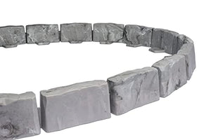 EasyFlex No-Dig Landscape Edging with Anchoring Spikes, 2.7 in Tall Decorative Stone-Look Garden Border, 15 Foot Kit, Slate Gray