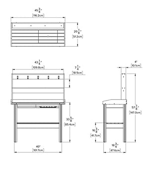Vita VT17744 Mezza Potting Bench, Dark Brown