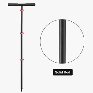 PoPoHoser Soil Probe Rod, 48inch Adjustable Ground Rod with T-Handle - Metal Soil Probe for Plumbing Tool, Locating Septic Tank, Landscaping Garden Tool