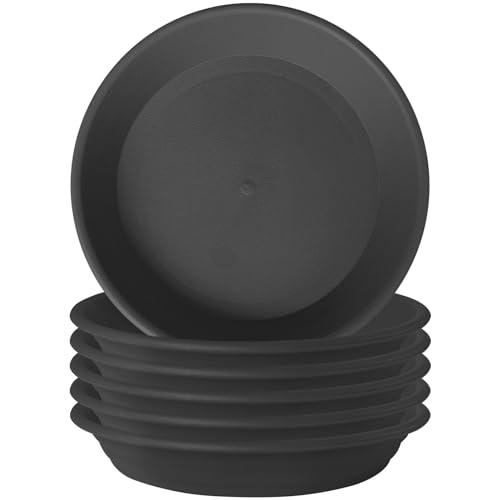 GREGICH 6 Pack Plastic Plant Saucer Plant Tray 5.9" at Inside Bottom, Plant Saucers for Indoors Planter Trays for Flower Pot Saucer, Thick Durable Sturdy Water Drainage Drip Tray Pot Base Outdoor