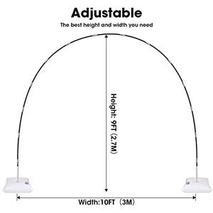 Chamvis Balloon Arch Kit, 9FT Height & 10FT Width Adjustable Balloon Arch Stand: Balloon Arch Frame with Base - for Wedding Baby Shower Birthday Party Supplies Decorations