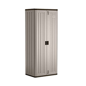 Suncast BMC7200 Storage Cabinet, Platinum & Gardening Tools Organizer - Rolling Utility Cart with Wheels Holds 40 Yard Tools - Garage Organization and Storage Home Essentials by Stalwart