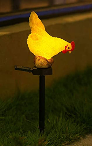 CHUANGFENG Solar Chicken Lights Chicken Statue Decorative Outdoor Chicken Solar Light Garden Decor for Outdoor Patio Yard Art Decoration