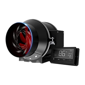 Dr.thermal Inline Duct Fan with Temperature Humidity Controller, Quiet 4” inline fan,PWM- EC-motor, Quiet 28dBA,Ventilation Exhaust Fan for Grow Tents, Hydroponics etc.