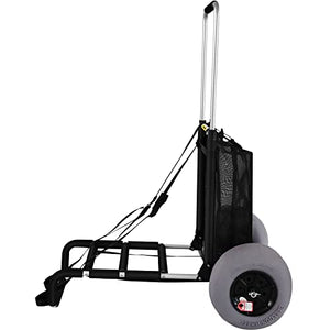 VEVOR Beach Carts for Sand, 23" x 15" Cargo Deck, w/ 12" TPU Balloon Wheels, 165LBS Loading Folding Sand Cart & 33.1" to 51.6" Adjustable Height, Aviation Aluminum Cart for Picnic, Fishing, Beach