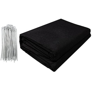 HOOPLE Premium Garden Weed Barrier Landscape Fabric with Free Landscape Staples, Durable & Heavy-Duty Weed Block, Superior Weed Control with 20 Staples(3.2oz 3ft*50ft)