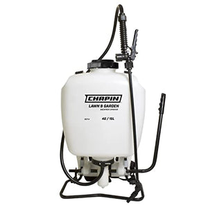 Chapin 60114 Made in USA 4-Gallon Backpack Sprayer with 3-Stage Filtration System Pump Pressured Sprayer, for Spraying Plants, Garden Watering, Lawns, Weeds and Pests, Translucent White