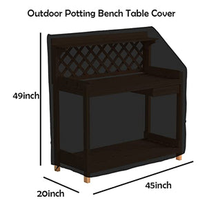 Outdoor Garden Potting Bench Table Cover Waterproof, 45" L x 20" W x 49" H