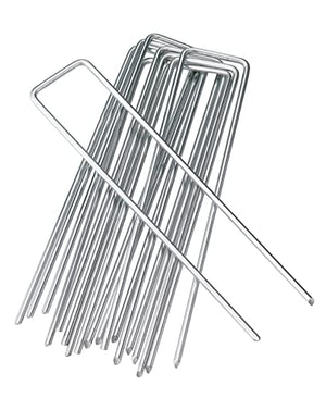 6 Inches Heavy Duty Galvanized Steel Garden Stakes Staples Securing Pegs for Securing Weed Fabric Landscape Fabric Netting Ground Sheets and Fleece, Christmas Decoration, Accessories (10, Silver)