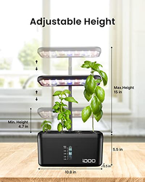 iDOO Hydroponics Growing System Kit Indoor Herb Garden, Gardening Gifts with LED Grow Light, 8Pods Herb Garden Kit Indoor for Home Kitchen, Up to 15", Auto-Pump, Auto-Timer