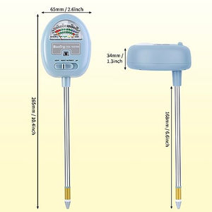 【Upgraded 】 4-in-1 Soil Moisture Meter, Soil Ph Meter, Soil Tester for Moisture, Light,Nutrients, pH,Soil Ph Test Kit, Great for Garden, Lawn, Farm, Indoor & Outdoor Use ，No Battery Required（Blue)