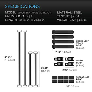 AC Infinity Grow Tent Mounting Bars 2x4', High CFM Kit, Support Pole Steel Hanging Bars for All 2x4 Indoor Grow Tents