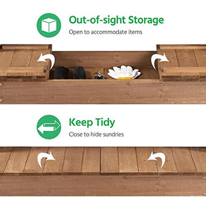 Yaheetech Potting Bench Table Horticulture Germination Table & Outdoor Garden Work Bench Platform w/Display Rack/Storage Shelf/Hanger/Thoughtful Sink Brown