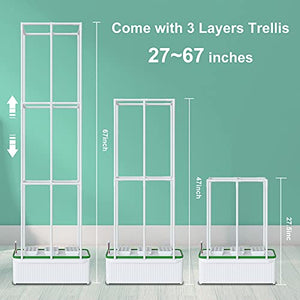 Smart Hydroponic Growing System,7L Indoor Hydroponic Garden Kit with LED Grow Light for Herb,Zucchini,Tomato,Pepper,Unique Gifts for Beginner,Wife,Husband,Dad (60" Trellis Without LED)