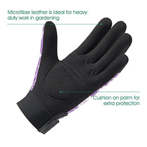COOLJOB Small Gardening Gloves for Women, Thorn Proof Garden Gloves for Ladies, Rose Pruning Puncture Proof Working Gloves, Non-slip for Heavy Duty Work, One Pair S, Purple
