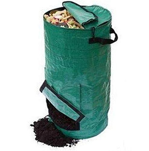 Ez4garden Reuseable Heavy Duty Garden Leaf Waste Bag Yard Compost Bin Composting Fruit Kitchen Waste Fermentation Cali Secrets Growers 20L,Dark Green