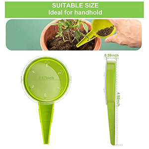 Gostur Sowing Seed Dispenser Hand Tool, 6 Pack Handheld Garden Seeder Sower Planter with 5 Dial Settings, Ideal for Small Seeds of Flowers, Vegetables, Outdoor/Indoor（ Light Green）
