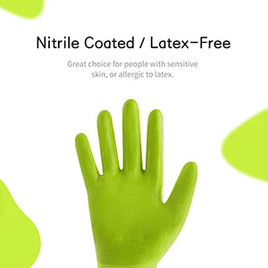 HANDLANDY Kids Gardening Gloves for Age 2-13 Latex Free, 3 Pairs Nitrile Coated Toddler Garden Gloves for Childrens Little Girls Boys Youth (Size 2 (for age 2-4))