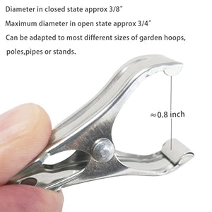 Samhopo 40 PCS Garden Clips, Greenhouse Clamps Made of Stainless Steel for Netting, Have a Strong Grip to Hold Down the Shade Cloth or Plant Cover on Garden Hoops or Greenhouse Hoops.